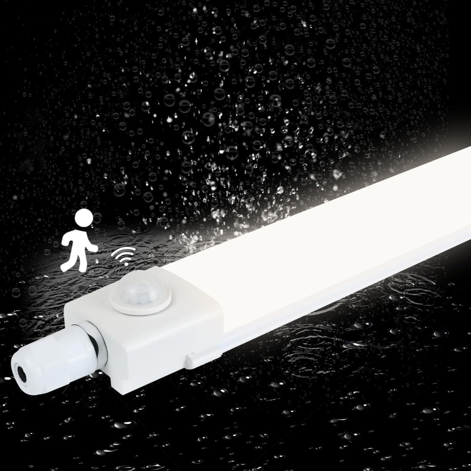NETTLIFE 120CM Kosteussuojattu, LED - valaisin, liiketunnistimella, 36W, IP65, neutraalin Valkoinen, 4000K
