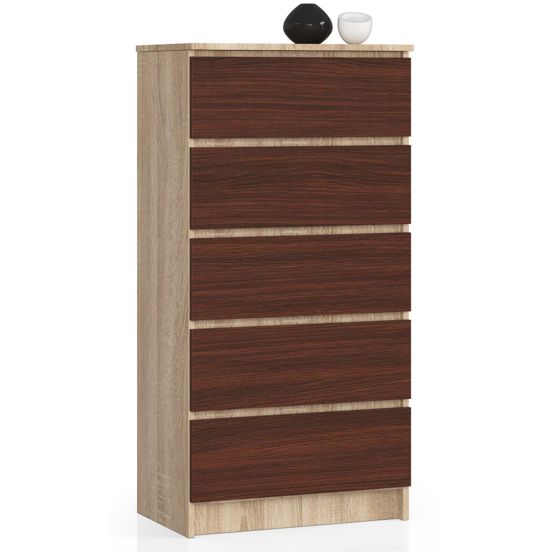 Akord Lipasto 5 Laatikoa Sonoma-tammi/Wenge 60x40x121