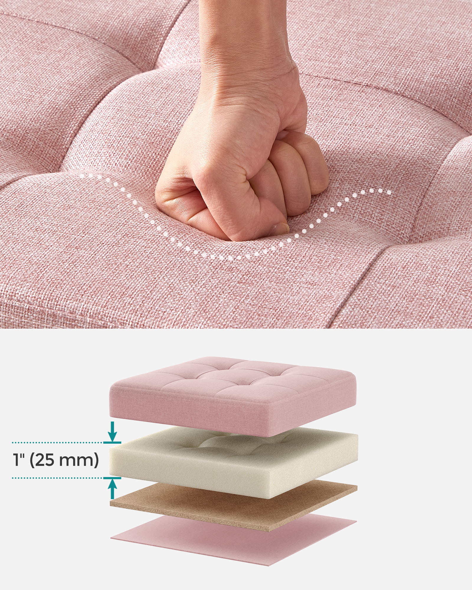 Säilytysrahi vaaleanpunainen kangas – LSF047R11