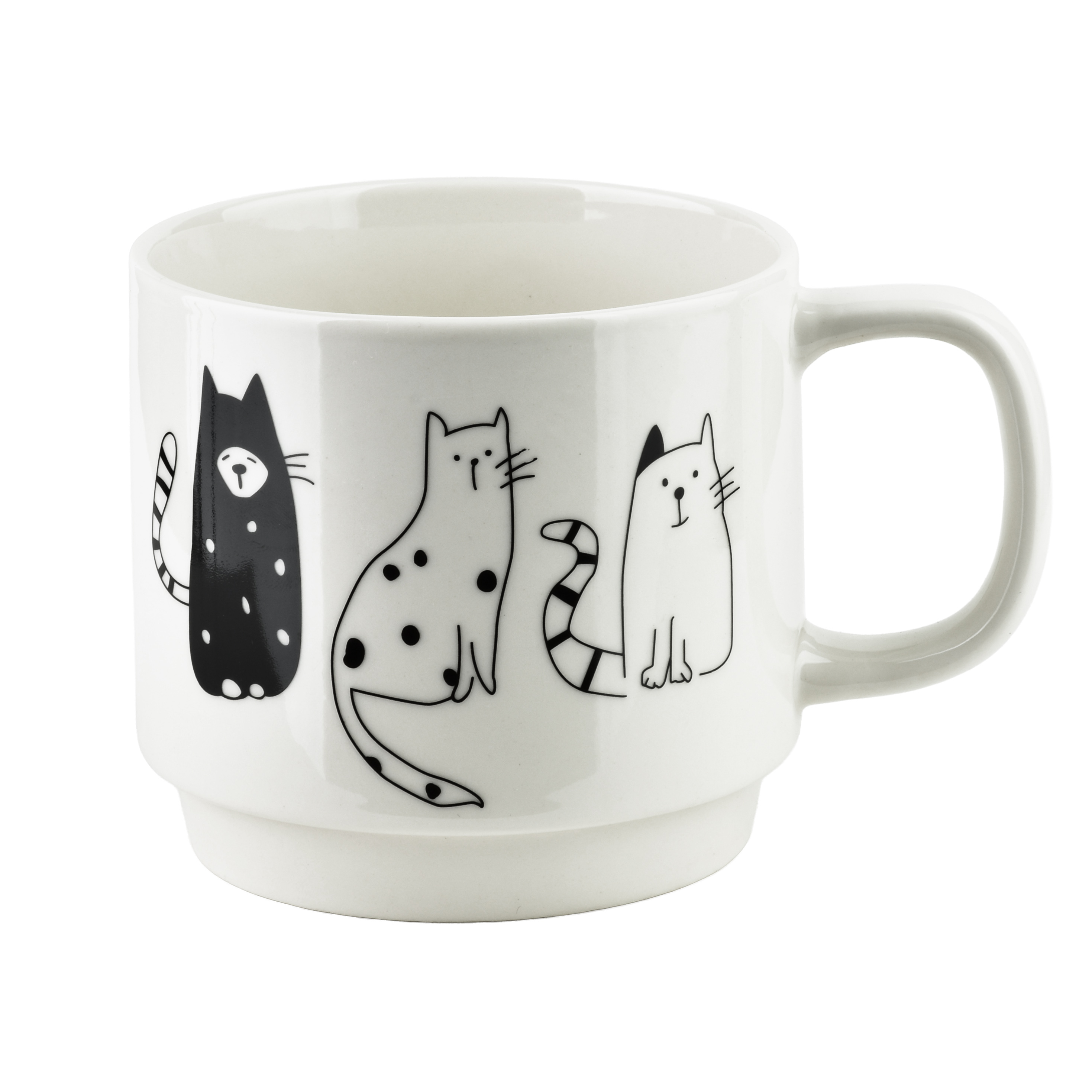 Mukisetti posliini Affekdesign COTTELLO 370 ml kissakuvio 4 kpl