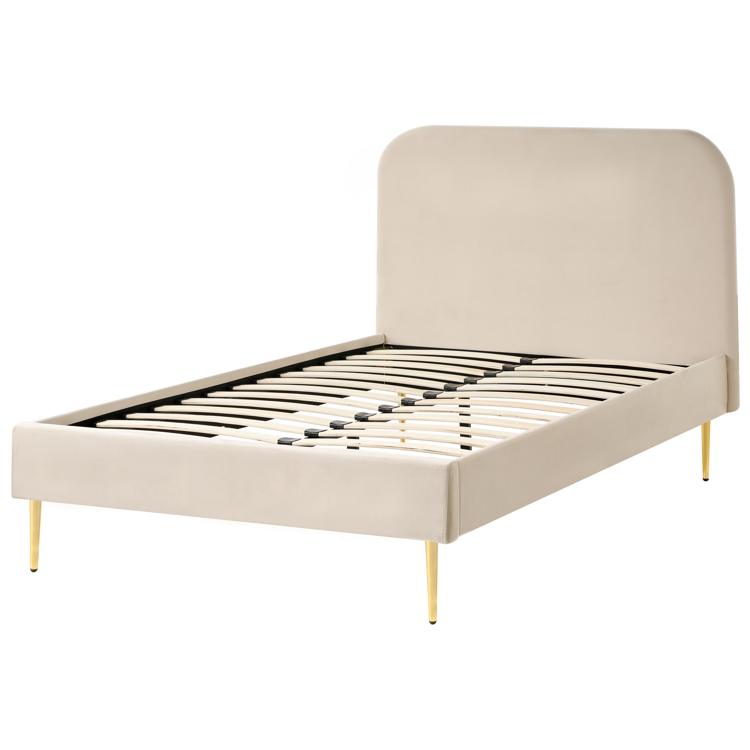 Sänky Sametti FLAYAT 120 x 200 cm Vaaleanbeige