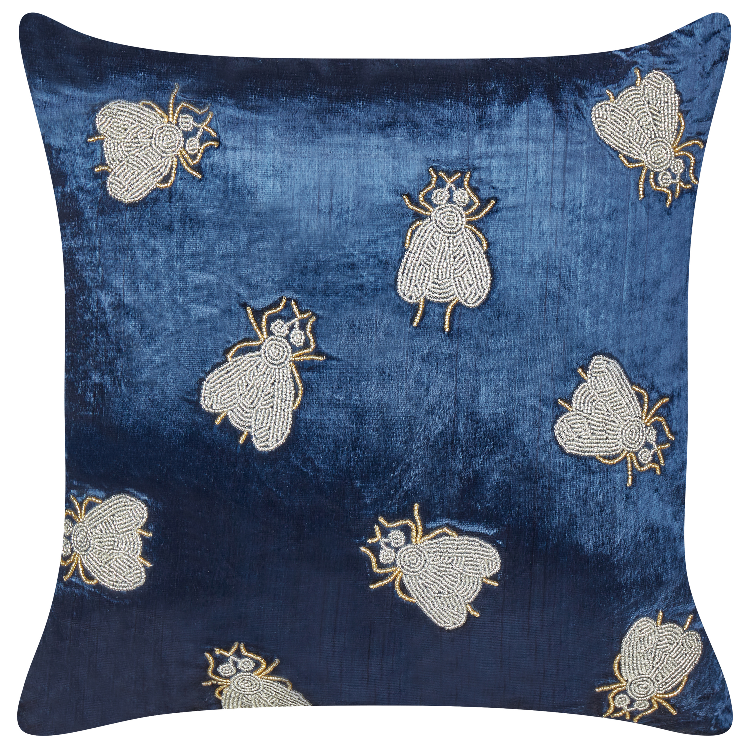 Koristetyyny PENTAS sametti 45 x 45 cm Laivastonsininen Eläinkuvio