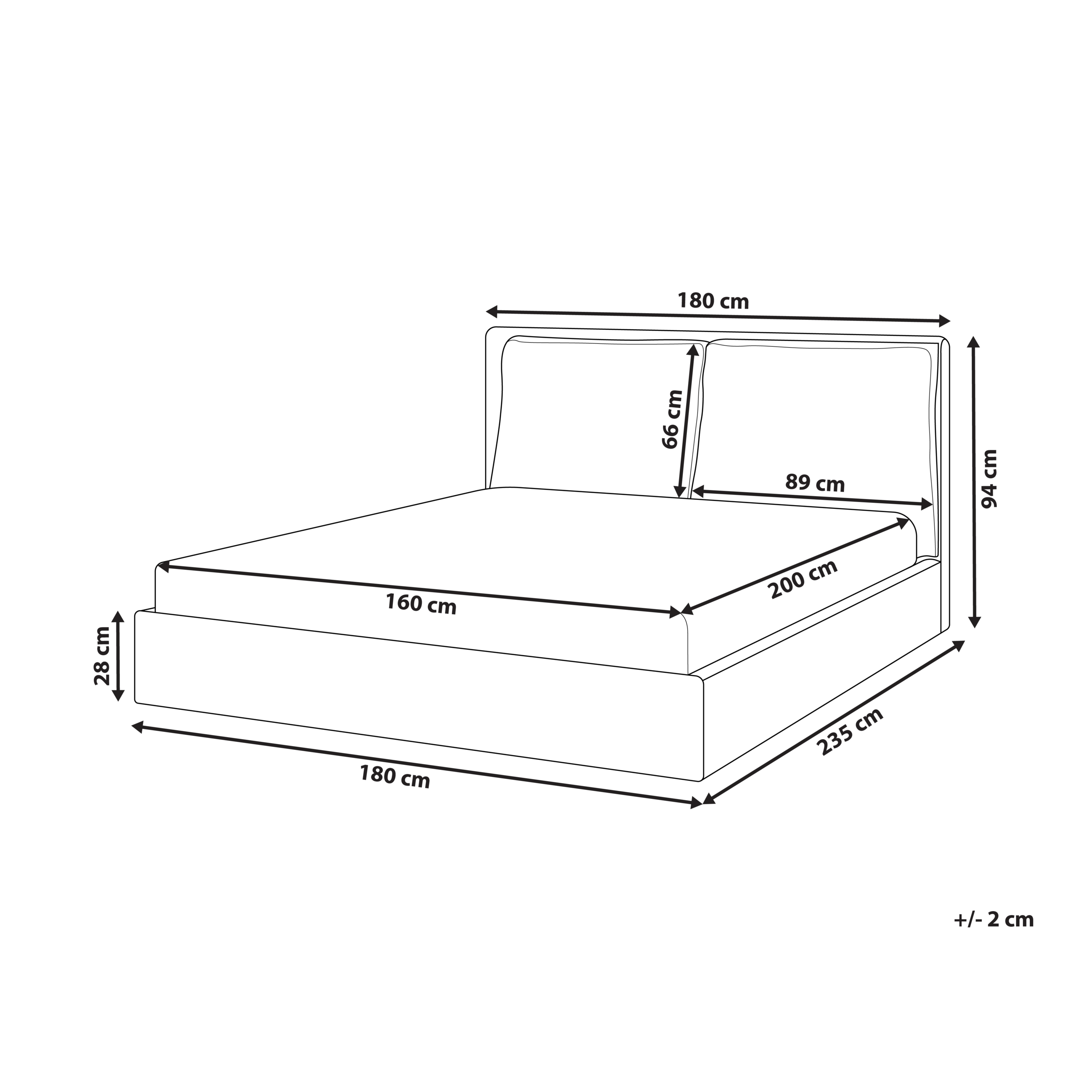 Vesisänky kangas BAJONNA 160 x 200 cm Vaaleanharmaa