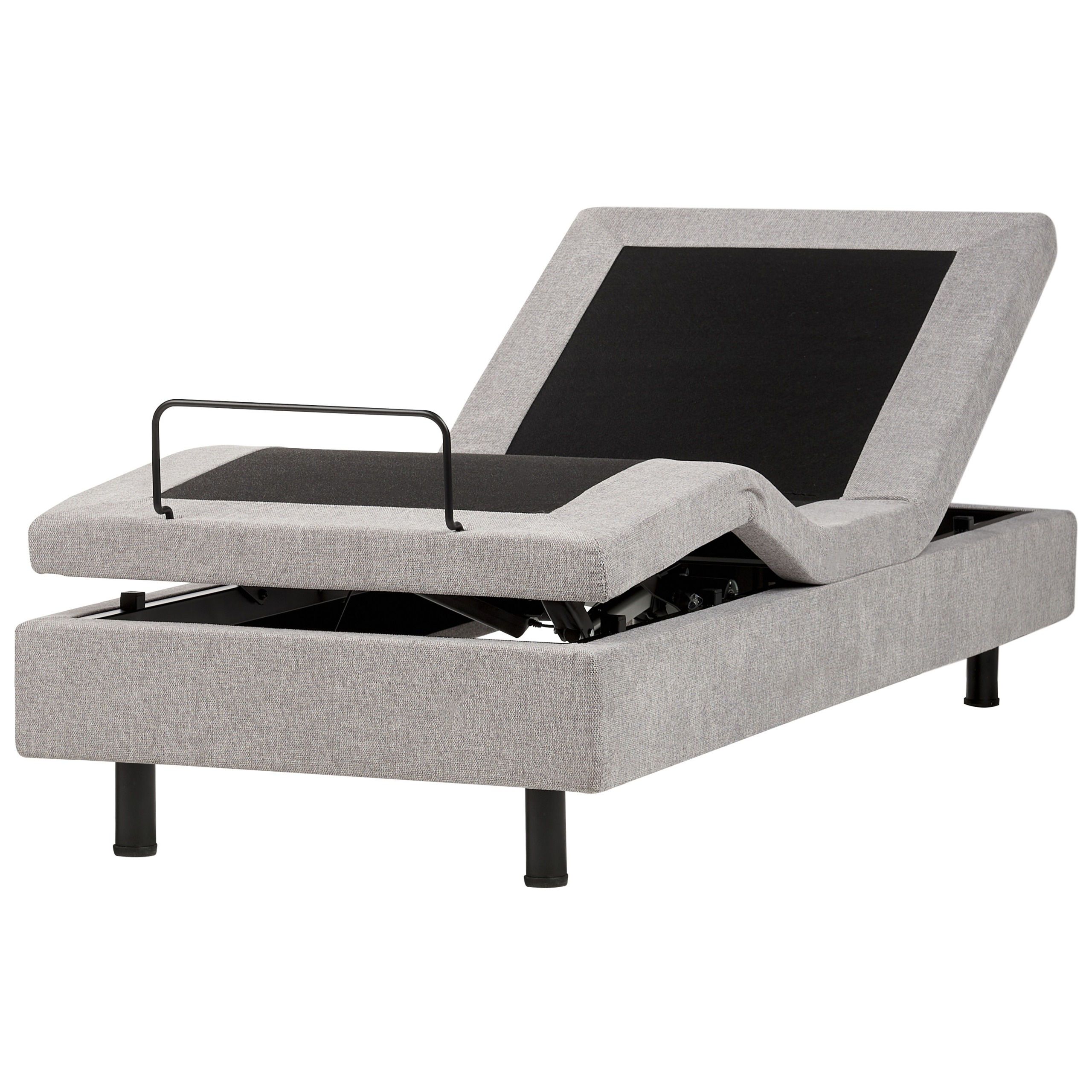 Säädettävä sänky ilman sängynpäätyä kangas DUKE II 80 x 200 cm Vaaleanharmaa