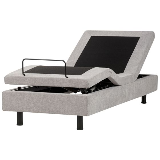 Säädettävä sänky ilman sängynpäätyä kangas DUKE II 80 x 200 cm Vaaleanharmaa