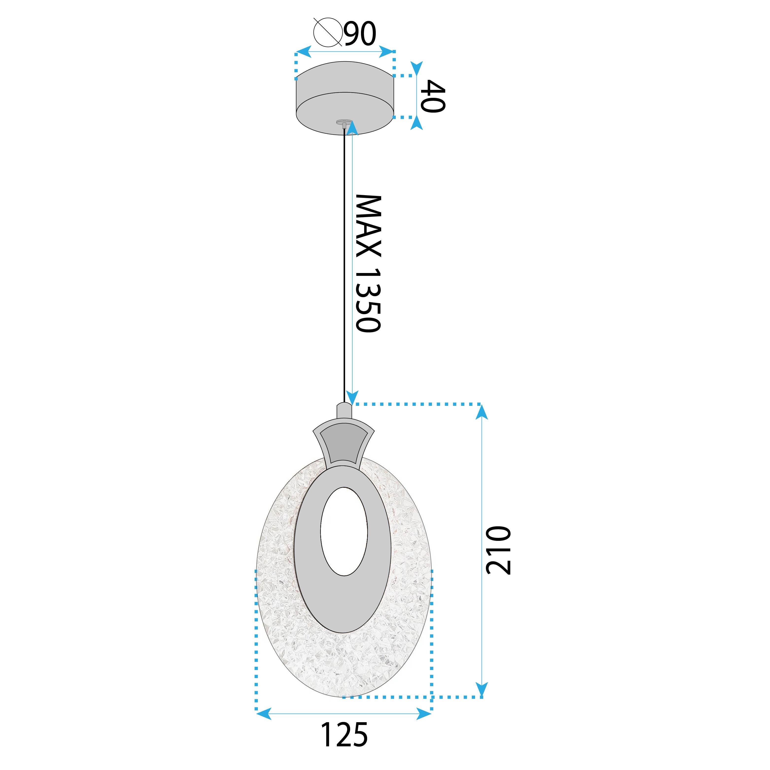 TOOLIGHT riippuvalaisin LHJ109-1CP kulta, ruusukulta, 13x3x22,5cm