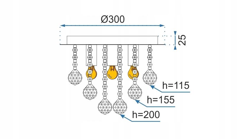 TOOLIGHT kattovalaisin 392179 läpinäkyvä, 30x30x30cm