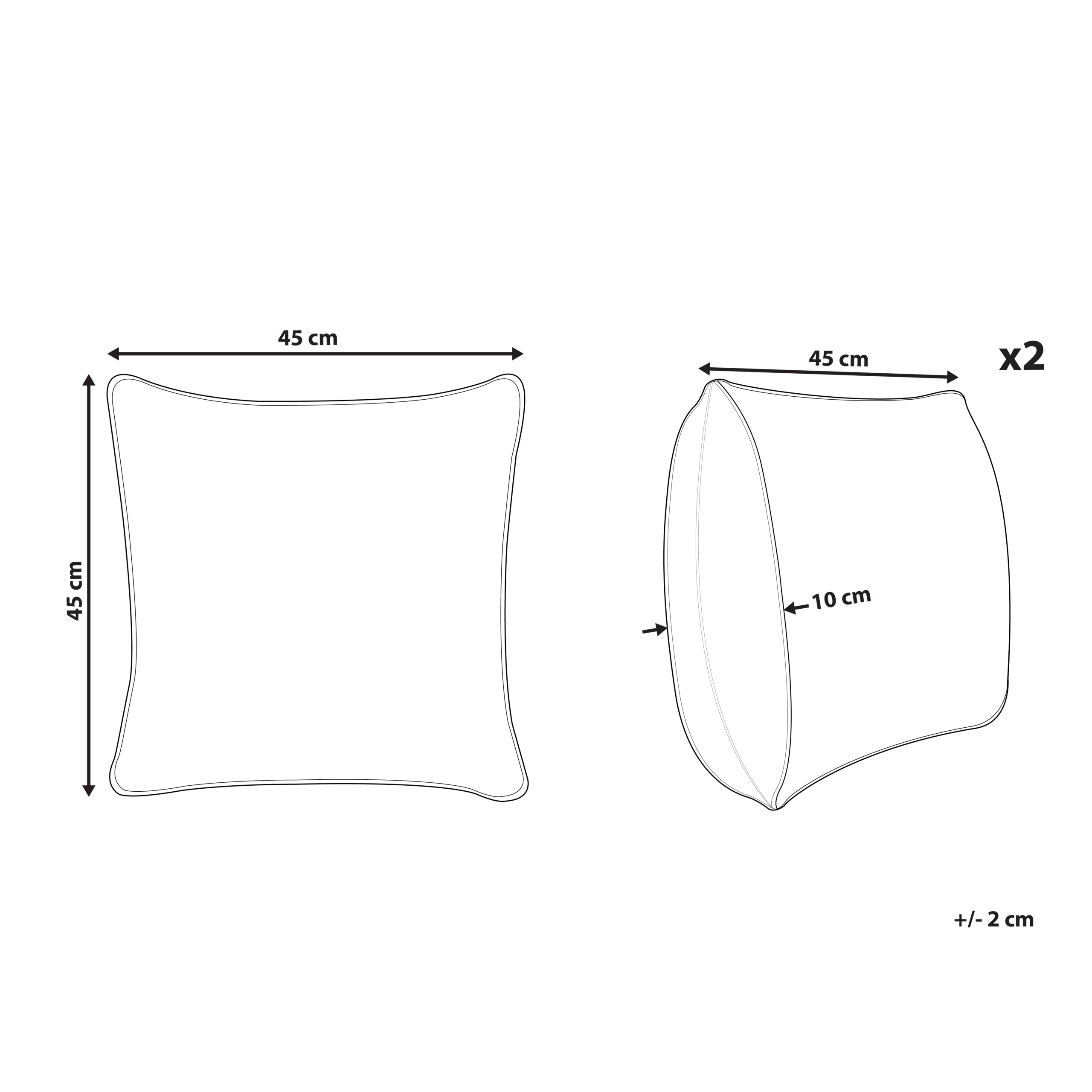 Ulkotyynysetti 2 kpl ELLERA Eläinkuvio 45 x 45 cm Vihreä