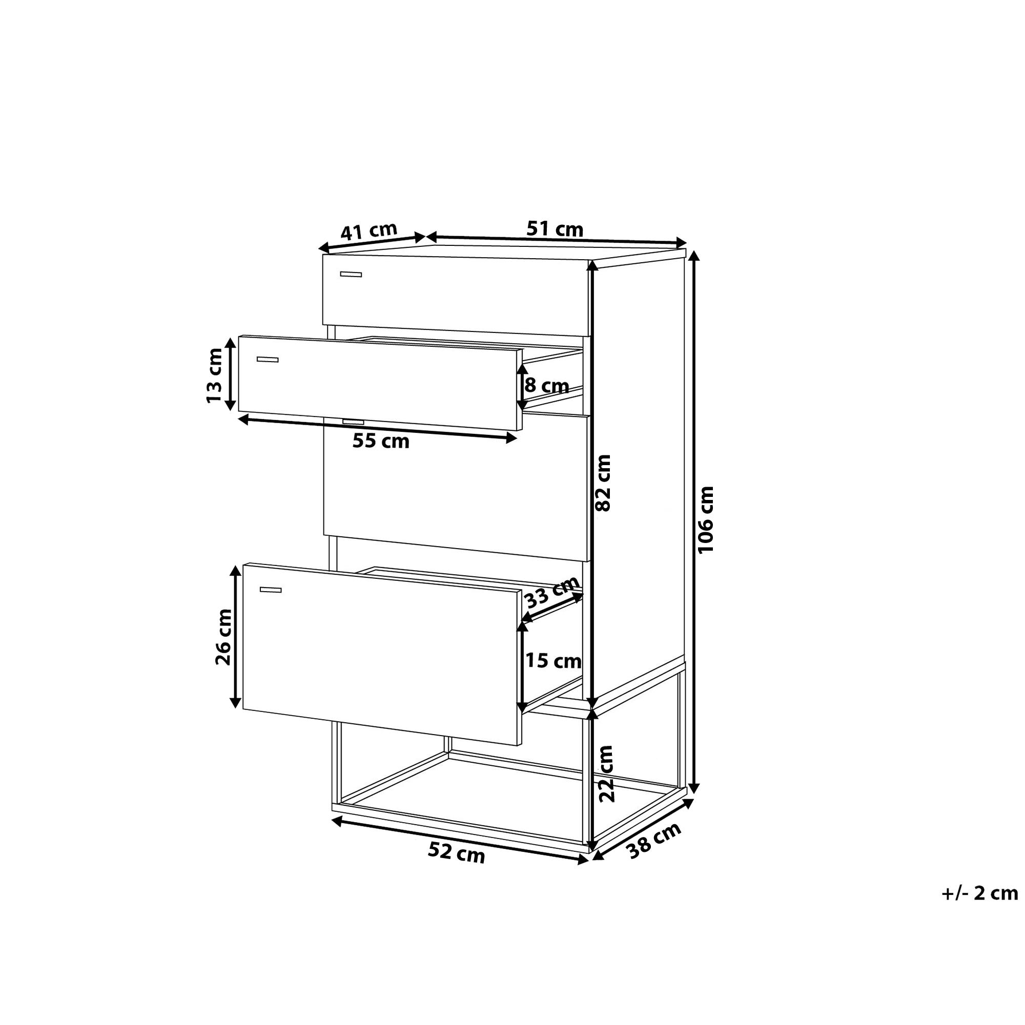 Lipasto 4 laatikolla ACRA Vaaleanruskea