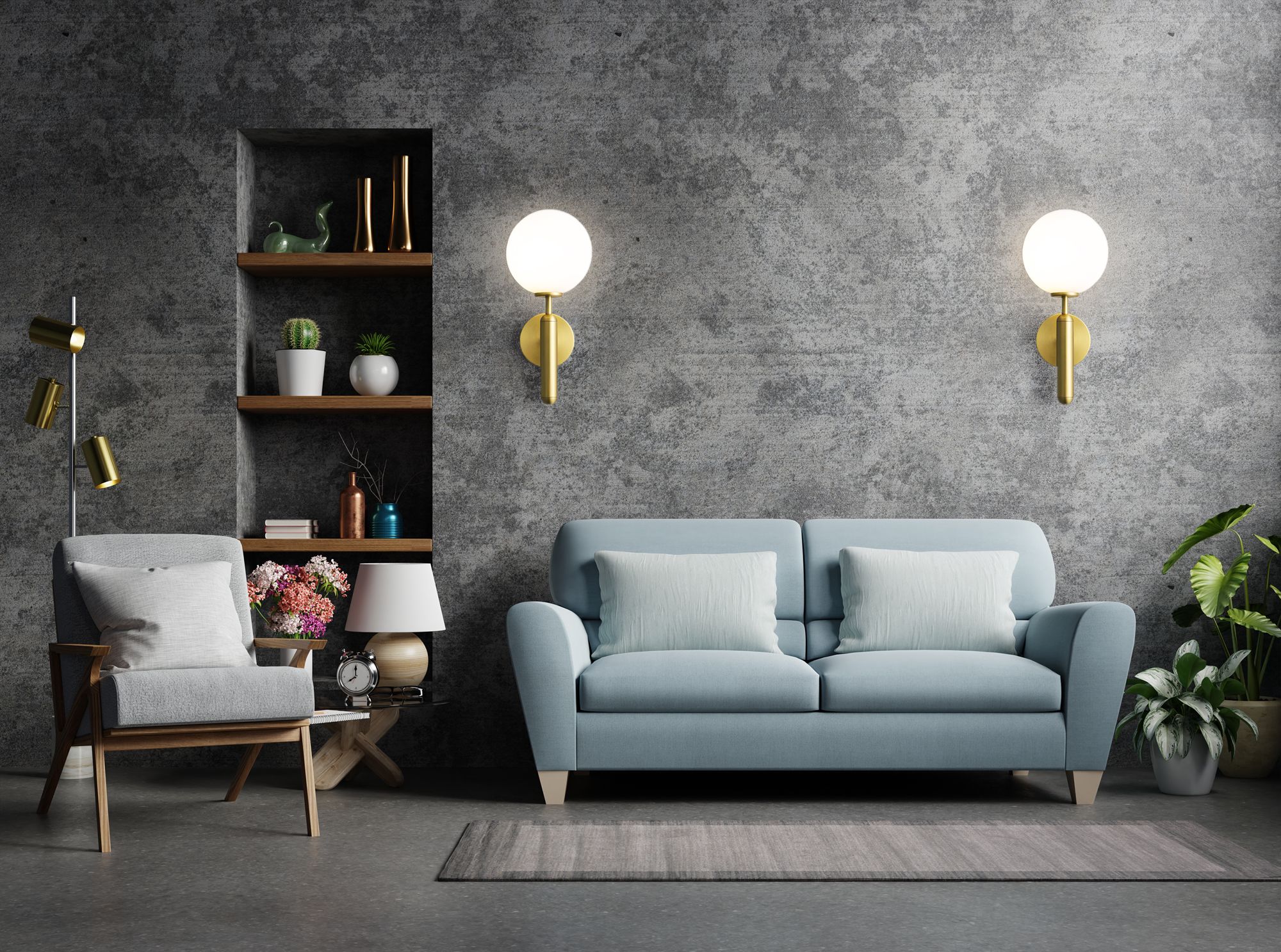 TOOLIGHT seinävalaisin APP894-1W kulta, 20x13,5x29cm