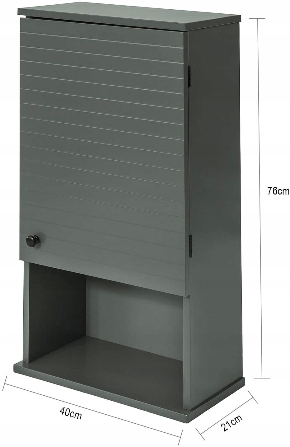 SoBuy Seinäkaappi 1-ovi puukuitulevy harmaa BZR25-DG