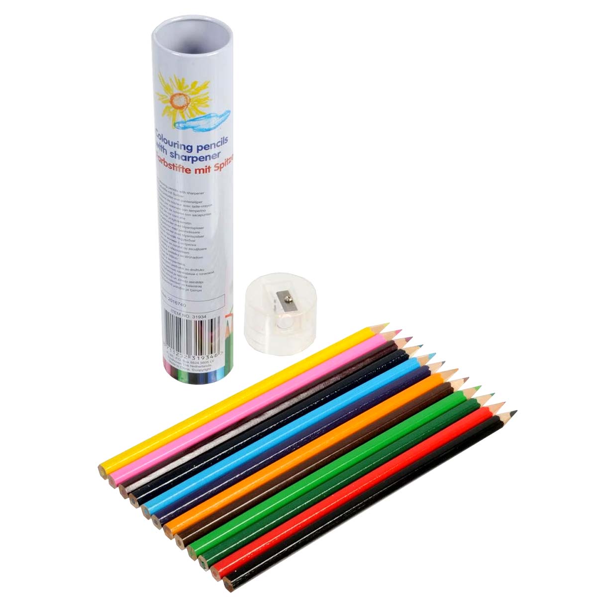 Erä 12 Värikynää Teroitin Säilytys Putki