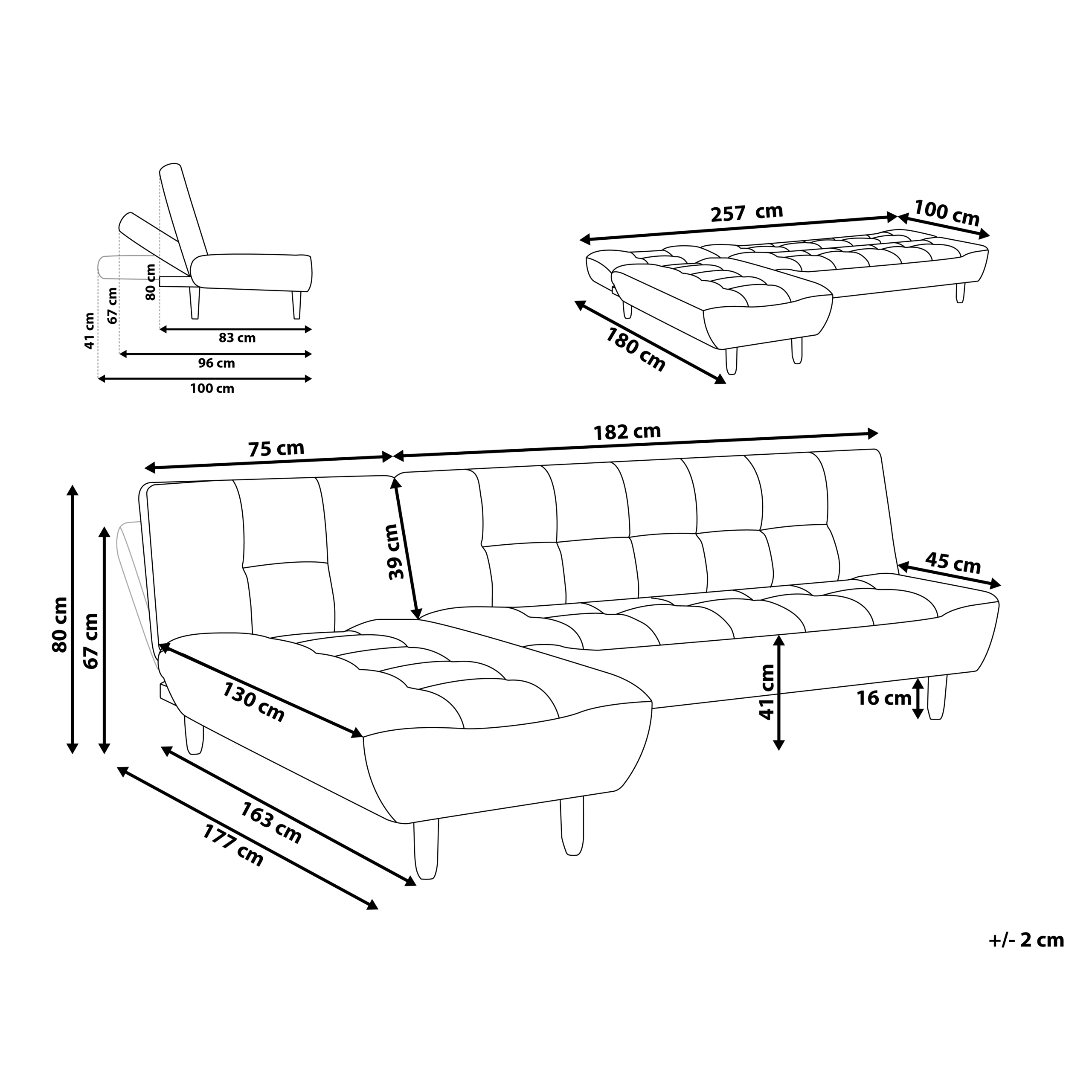 Moduulikulmavuodesohva 4-istuttava ALSTEN kangas Punainen Oikea