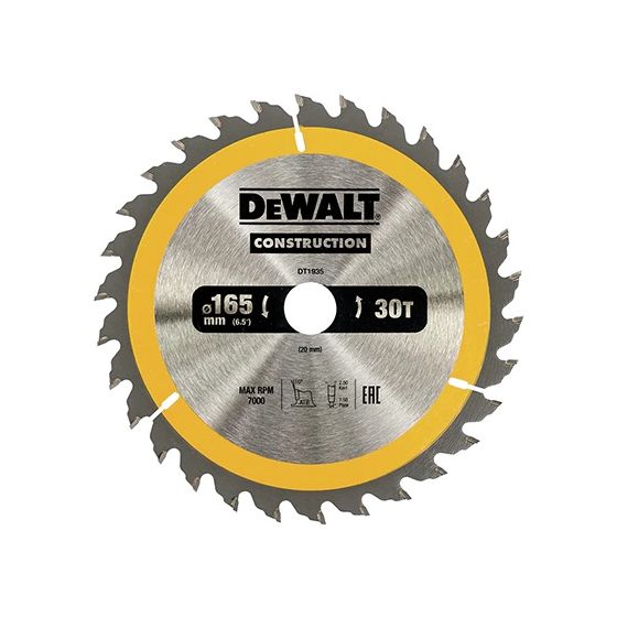 DeWalt Construction -Pyörösahanterä 165x20 mm, 30 hammasta