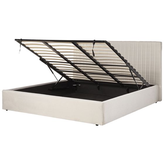 Sänky säilytystilalla kangas VION 180 x 200 cm Beige