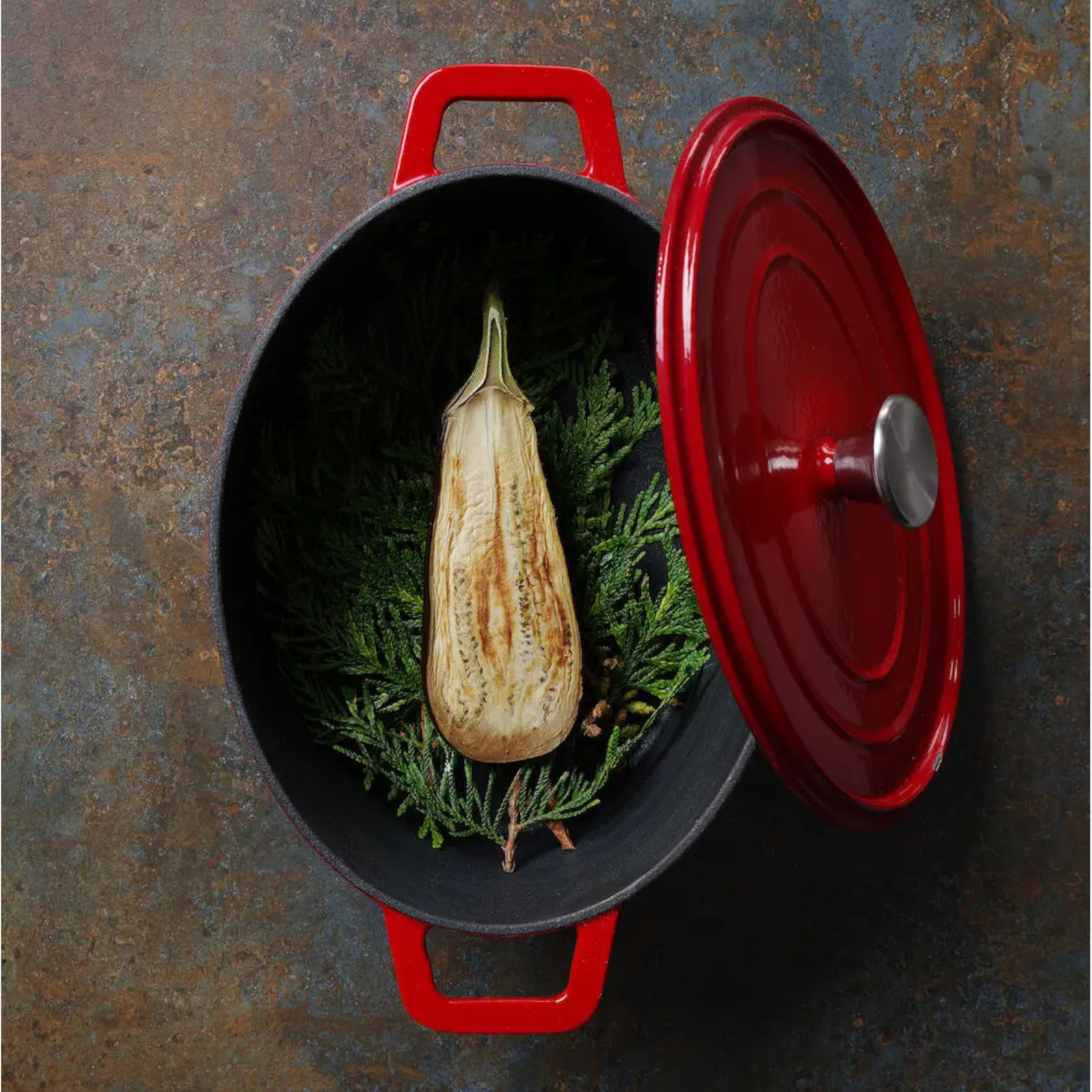 Emaloitu valurautapata 4,4 l punainen - Hendi 626849