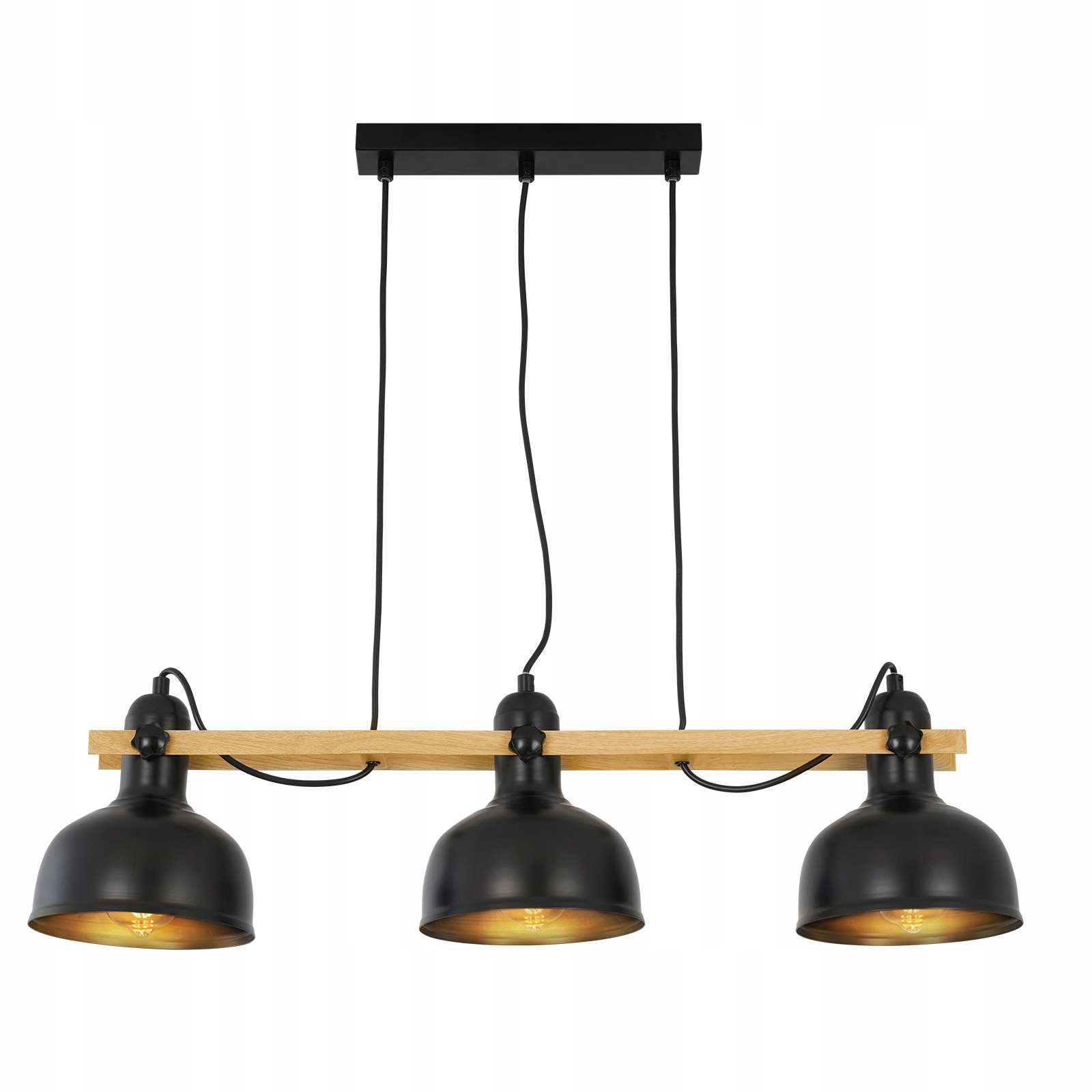 NETTLIFE Vintage - riippuvalaisin, 3 lamppua, musta, retro, teollinen, E27, max. 40w