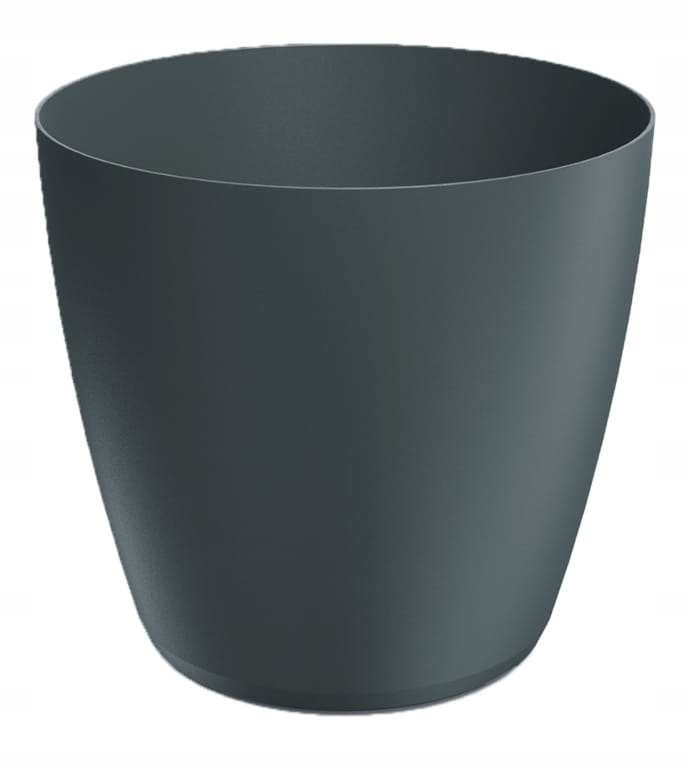 Mattamusta muovinen kukkaruukku 23,8x21,5 cm sileä Mate kansi