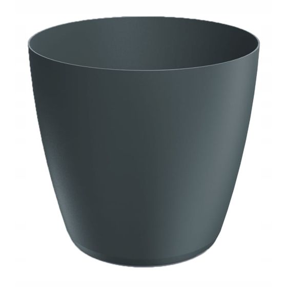 Mattamusta muovinen kukkaruukku 23,8x21,5 cm sileä Mate kansi