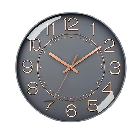 Hiljainen seinäkello 26 cm, moderni ja ylellinen muotoilu