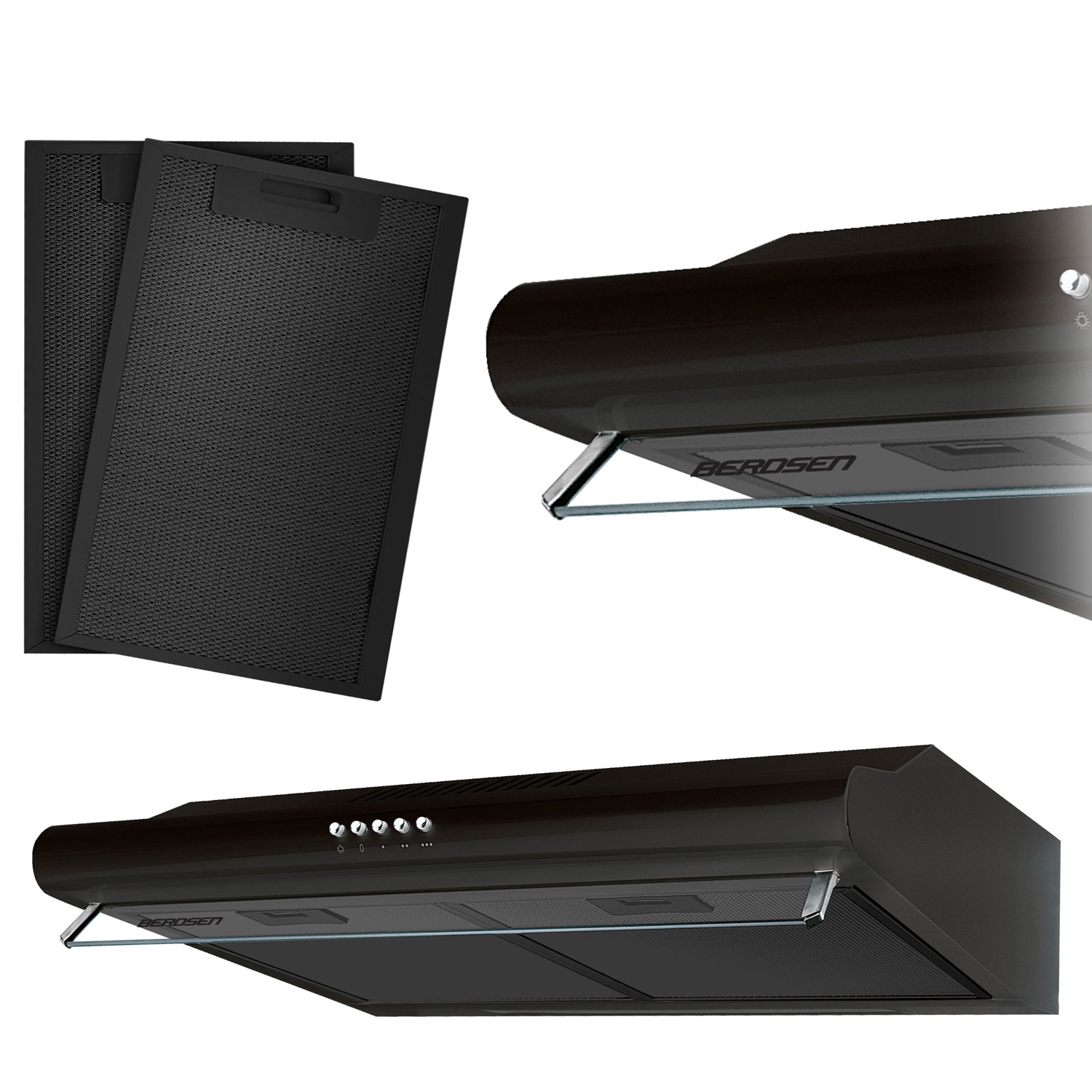 Kaapinalusliesituuletin - 60 cm absorboiva Berdsen BE-10-A musta