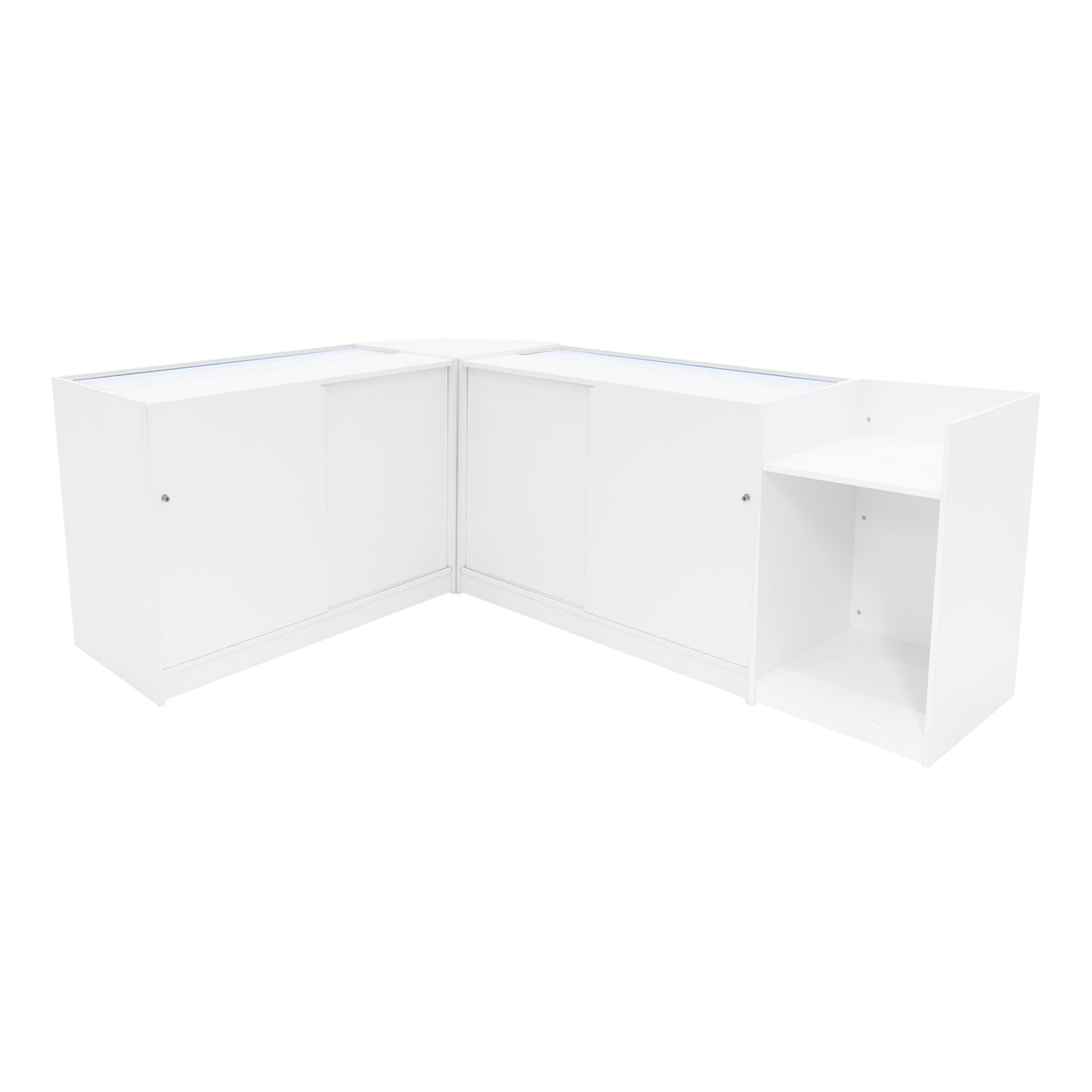 Gravity LED -myymälätiskisarja B1200, C1200, TB60 ja CM60 - valkoinen
