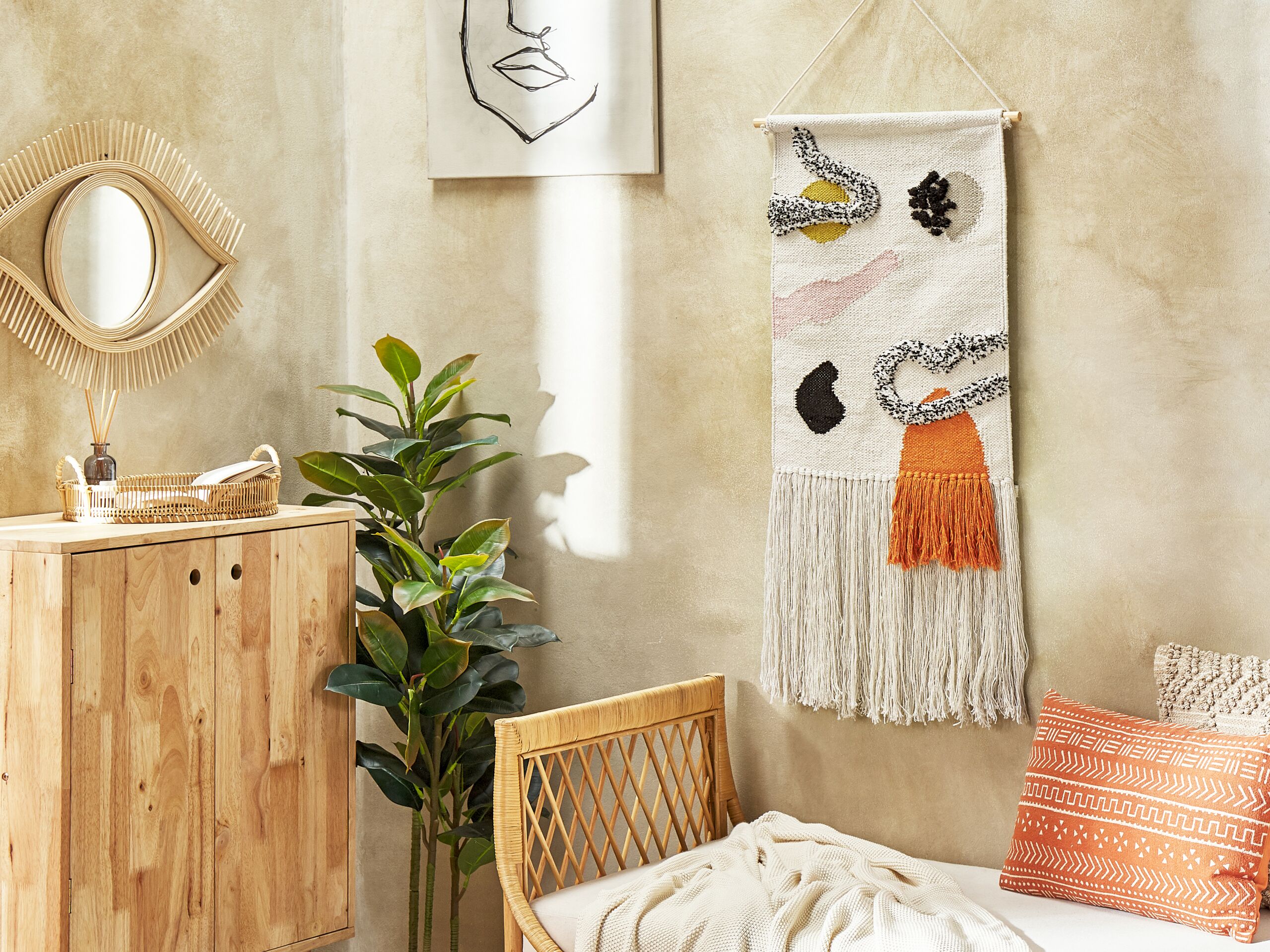 Seinävaate KALAT puuvilla 123 cm Monivärinen