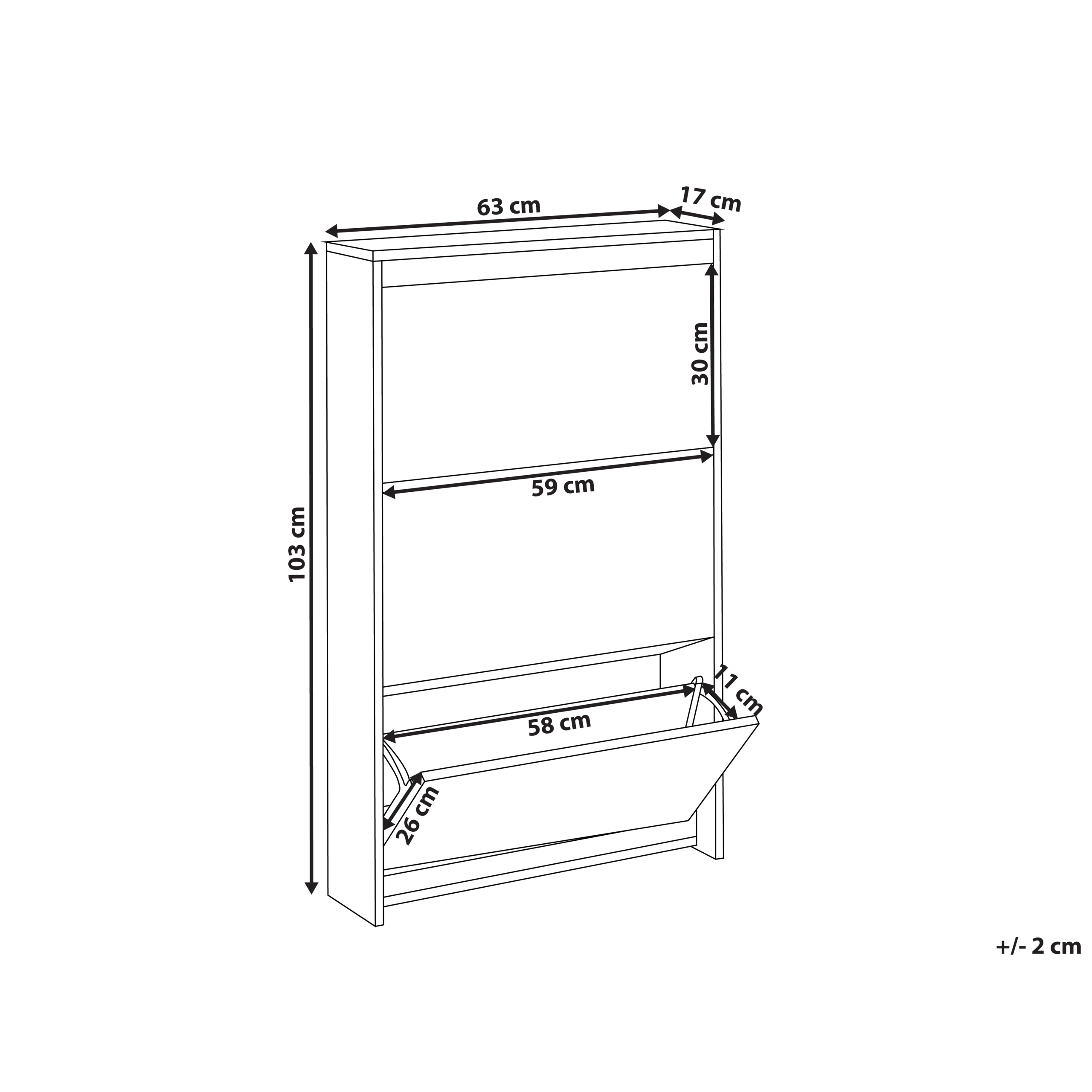 Kenkäkaappi MIDFIELD Musta