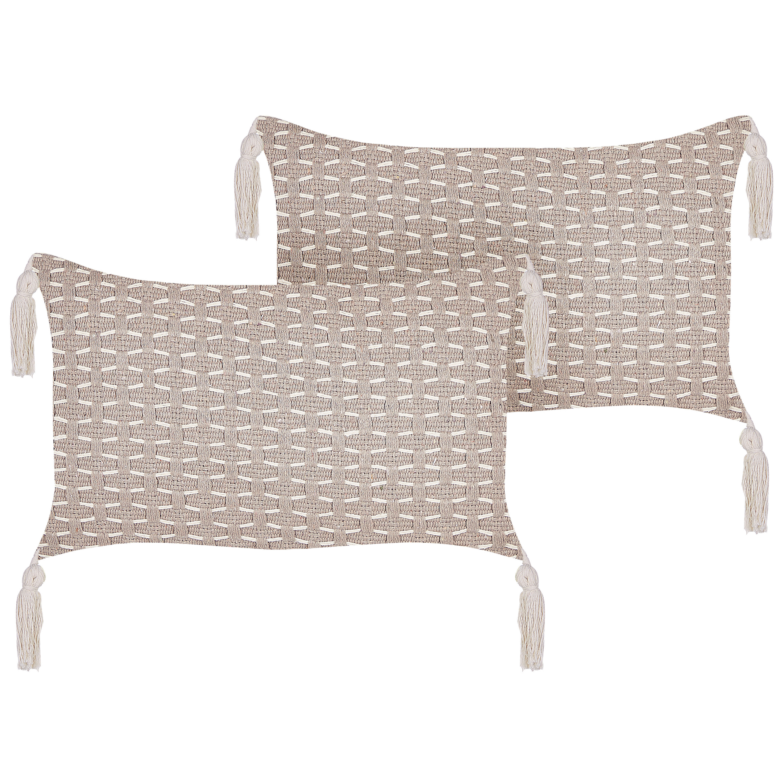 Koristetyynysetti 2 kpl HAKONE 45 x 25 cm Ruskeanharmaa Geometrinen kuvio