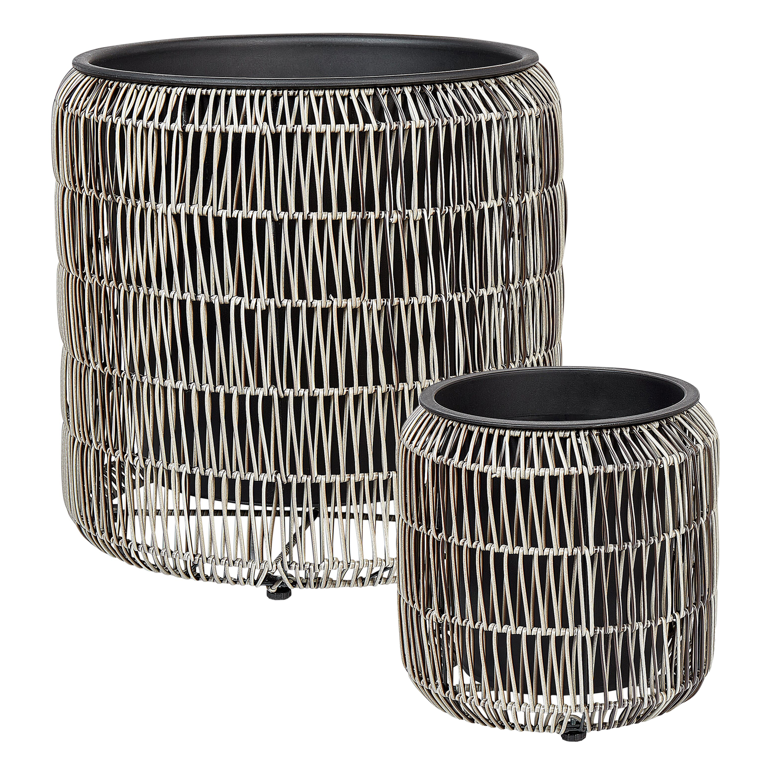 Kukkaruukkusetti 2 kpl BRODIEA polyrottinki 26/45 cm Vaaleanruskea