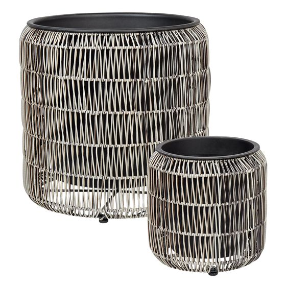 Kukkaruukkusetti 2 kpl BRODIEA polyrottinki 26/45 cm Vaaleanruskea