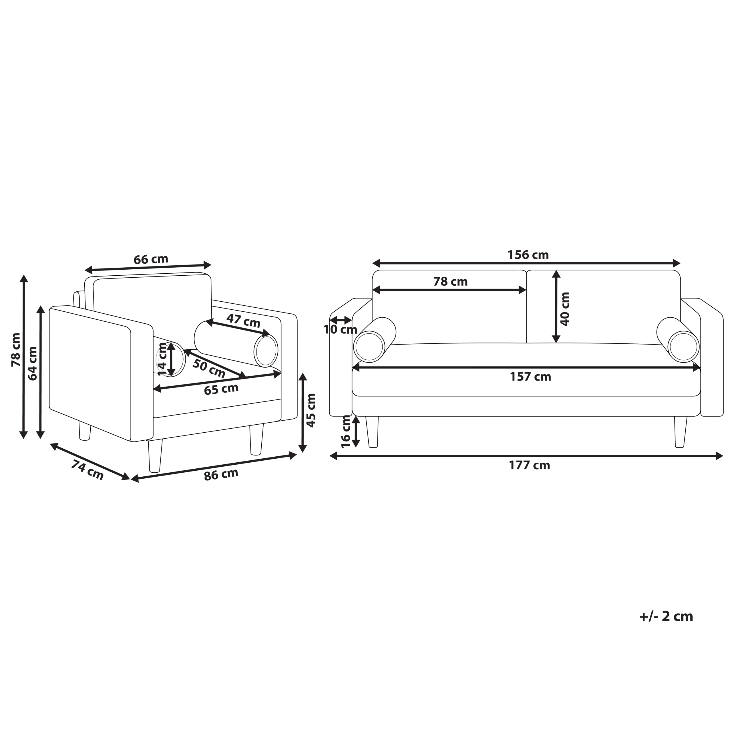 Sohvaryhmä 4-istuttava NURMO kangas Vaaleanbeige