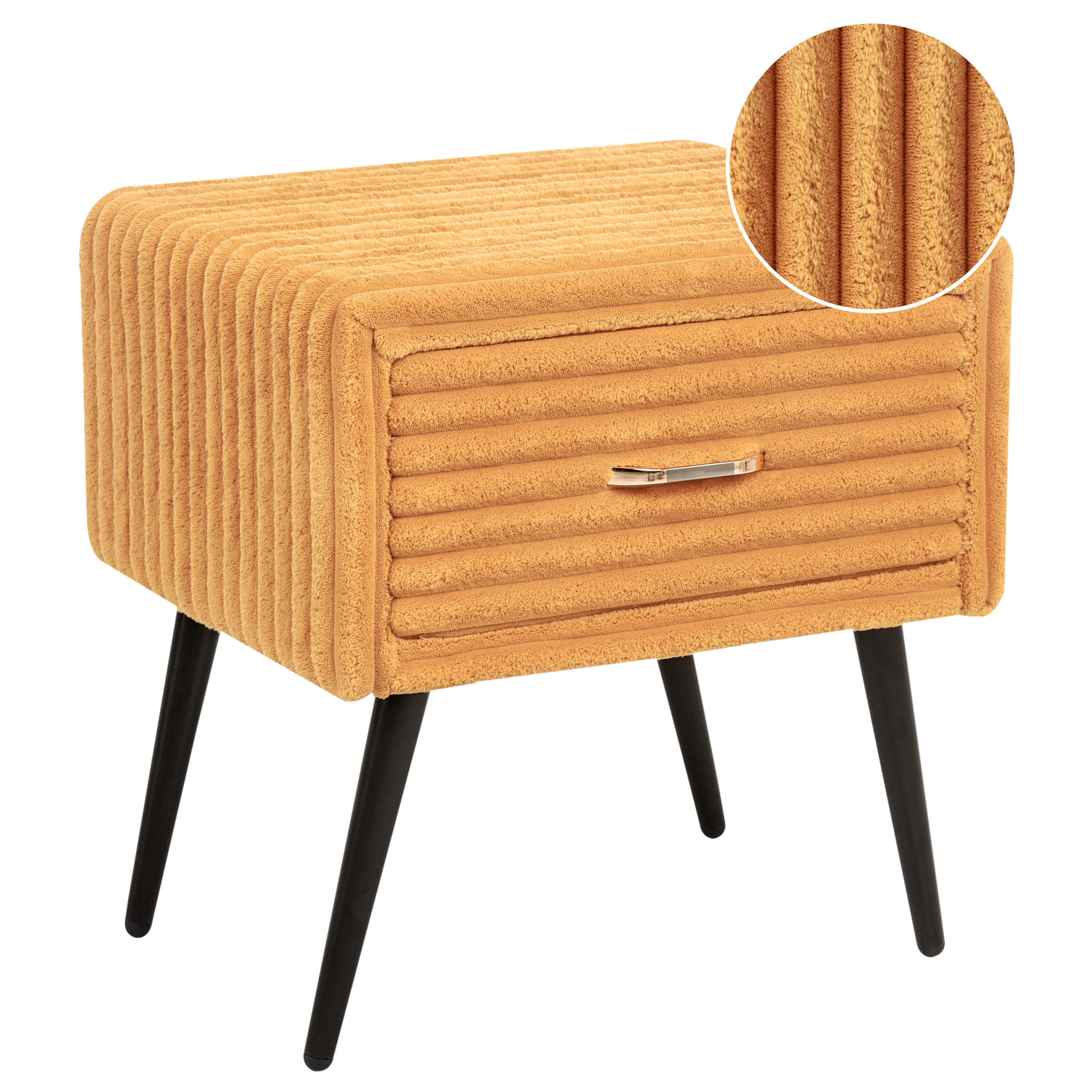 Yöpöytä laatikolla FLAYAT vakosametti Oranssi