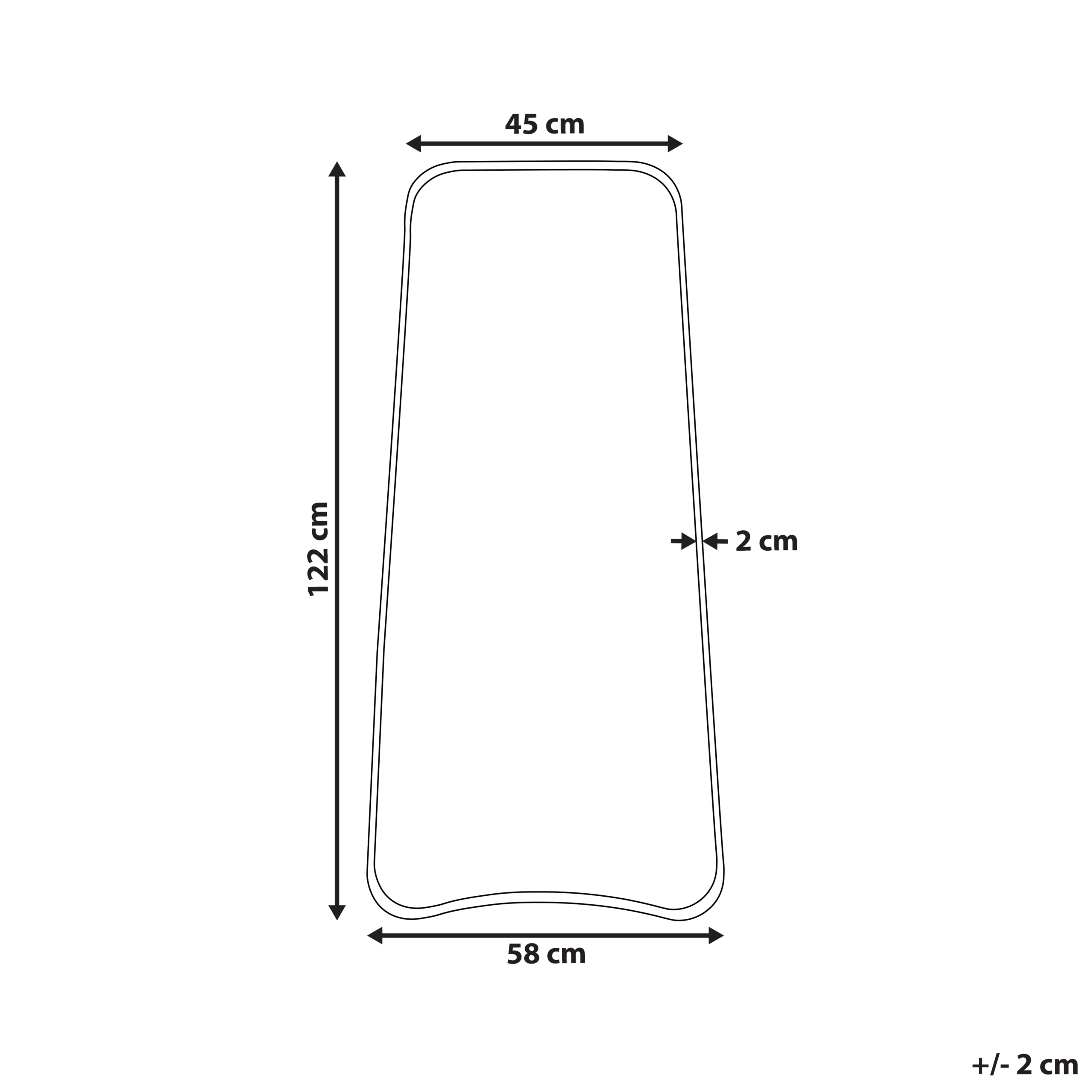 Seinäpeili LEVET 58 cm 122 cm Metalli Kulta