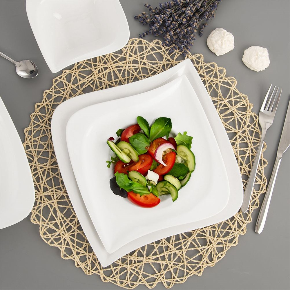 MONA posliinijälkiruokalautanen 21,5x21,5 cm