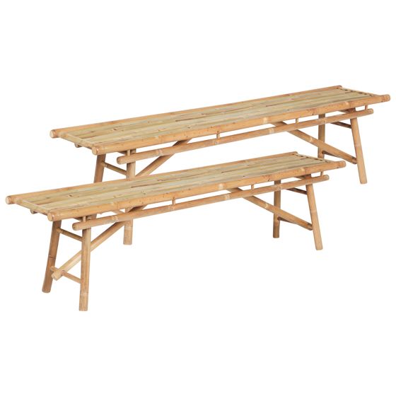 Puutarhapenkkisetti 2 kpl TINDARI 180 cm Bambu Vaaleanruskea
