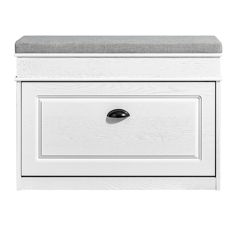 SoBuy 75 x 24 x 51 cm kapea säilytyspenkki valkoinen mattapinnalla FSR82‑L‑WG