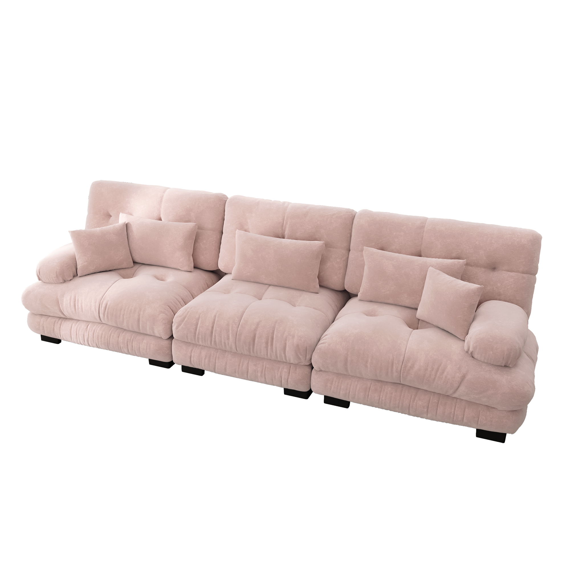 moduulisohva 3-paikkainen pinkki chenille skandinaavinen vuodesohva