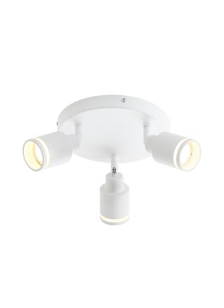 NETTLIFE moderni valkoinen kattovalaisin: 3 säädettävää metallista kattokohdevaloa, GU10- kattovalaisin, makuuhuoneeseen ilman polttimoa