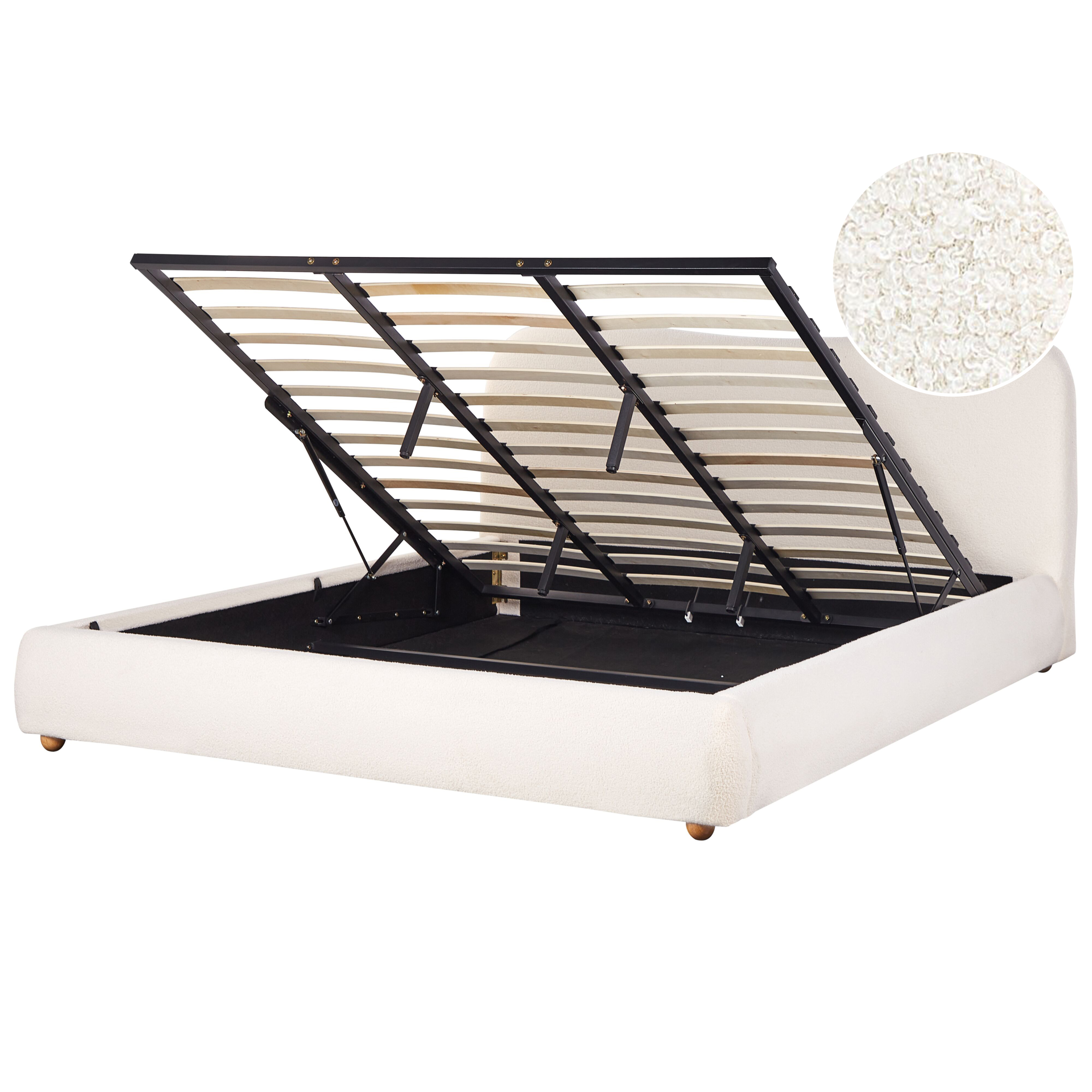 Sänky säilytystilalla buklee BLAGNAC 180 x 200 cm Luonnonvalkoinen