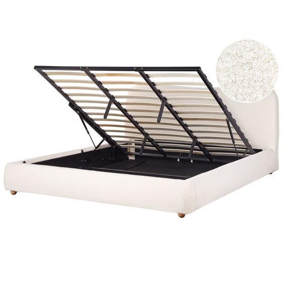 Sänky säilytystilalla buklee BLAGNAC 180 x 200 cm Luonnonvalkoinen