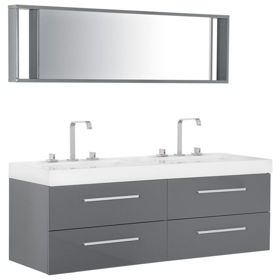 Kylpyhuoneen kalustesetti MALAGA 140 cm Harmaa