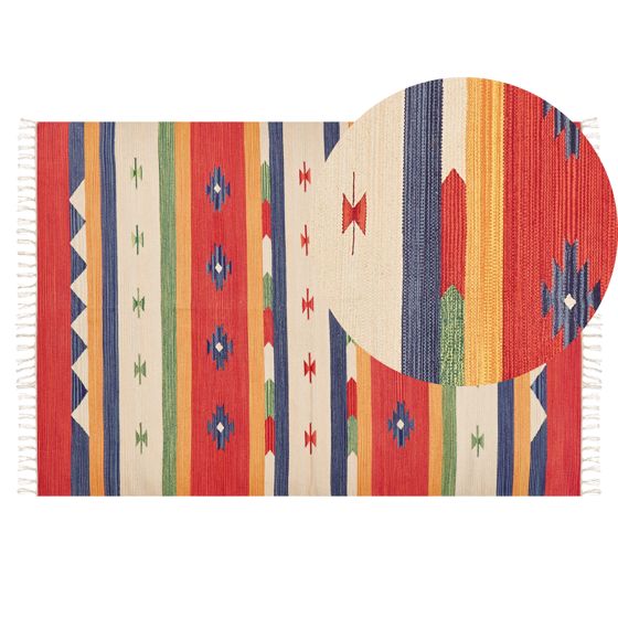 Matto ALAPARS Monivärinen 140 x 200 cm puuvilla Kelim-matto