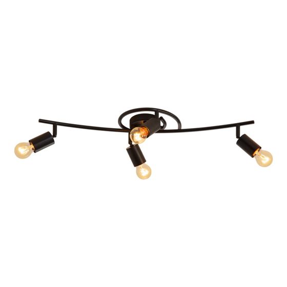 NETTLIFE Vintage musta kattokohdevalaisin 4 liekkiä E27 350° kääntyvä teollisuuskäyttöön pyörivä