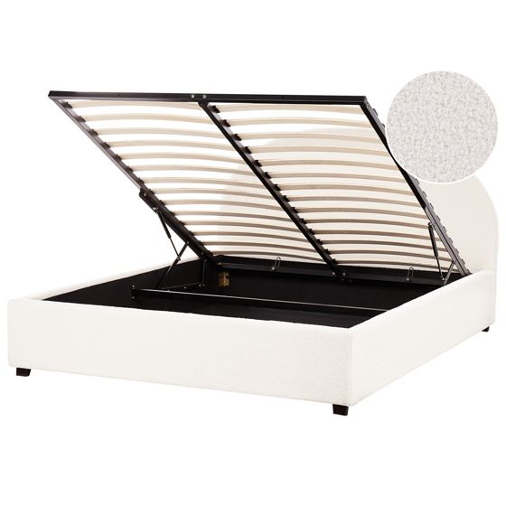 Sänky säilytystilalla buklee VAUCLUSE 160 x 200 cm Luonnonvalkoinen