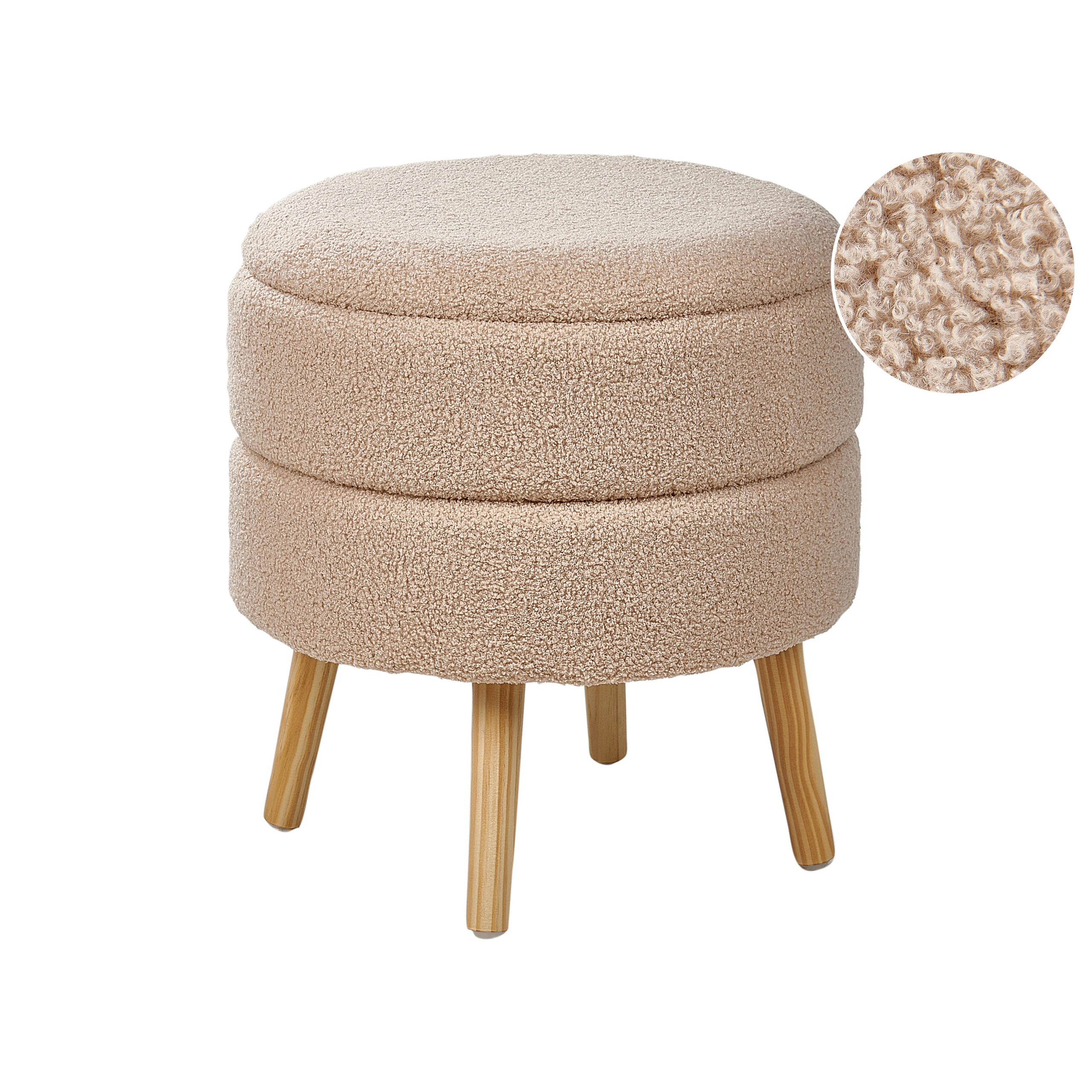 Säilytysjakkara OKATON Buklee Beige