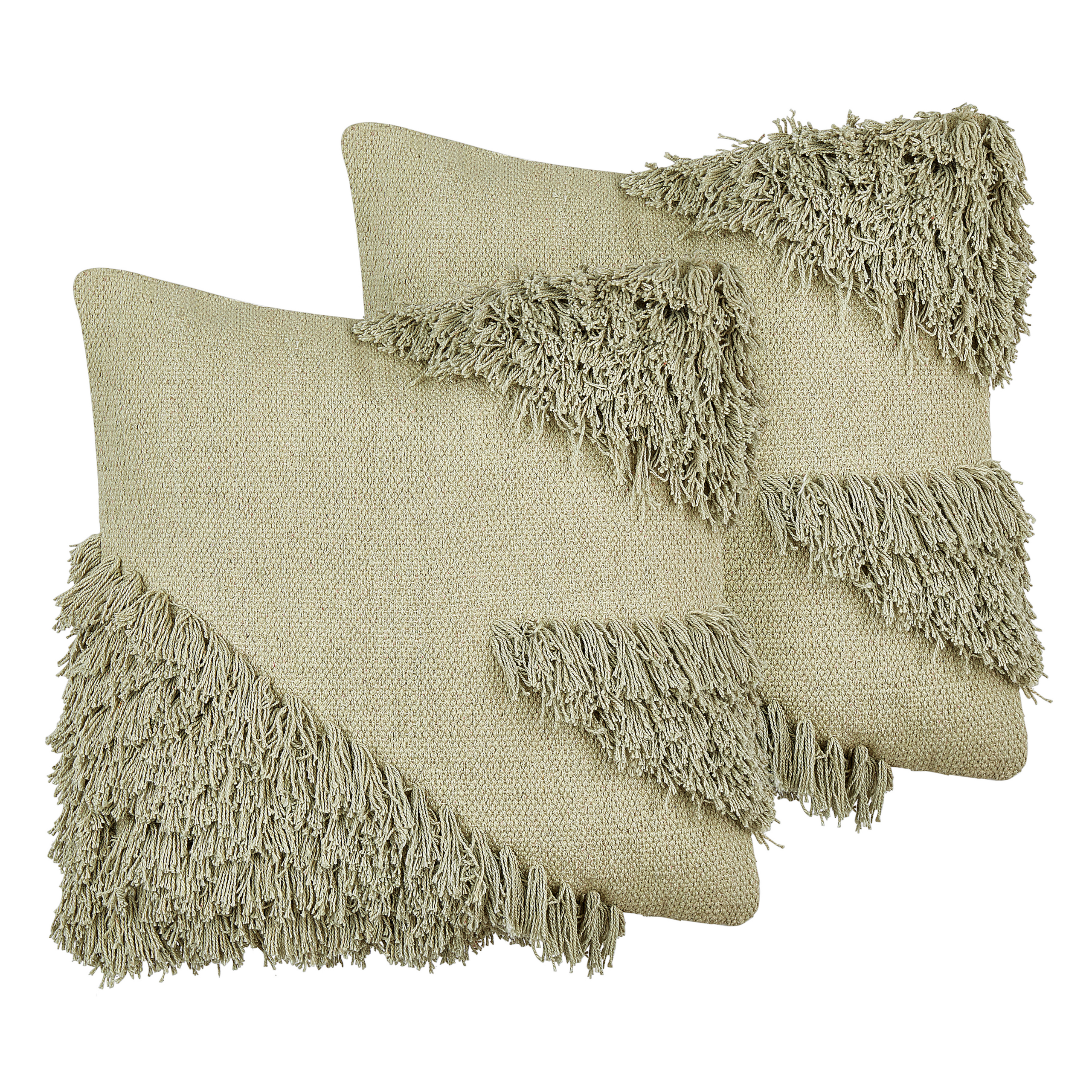 Koristetyynysetti 2 kpl SOURWOOD puuvilla 45 x 45 cm Vaaleanvihreä Geometrinen kuvio