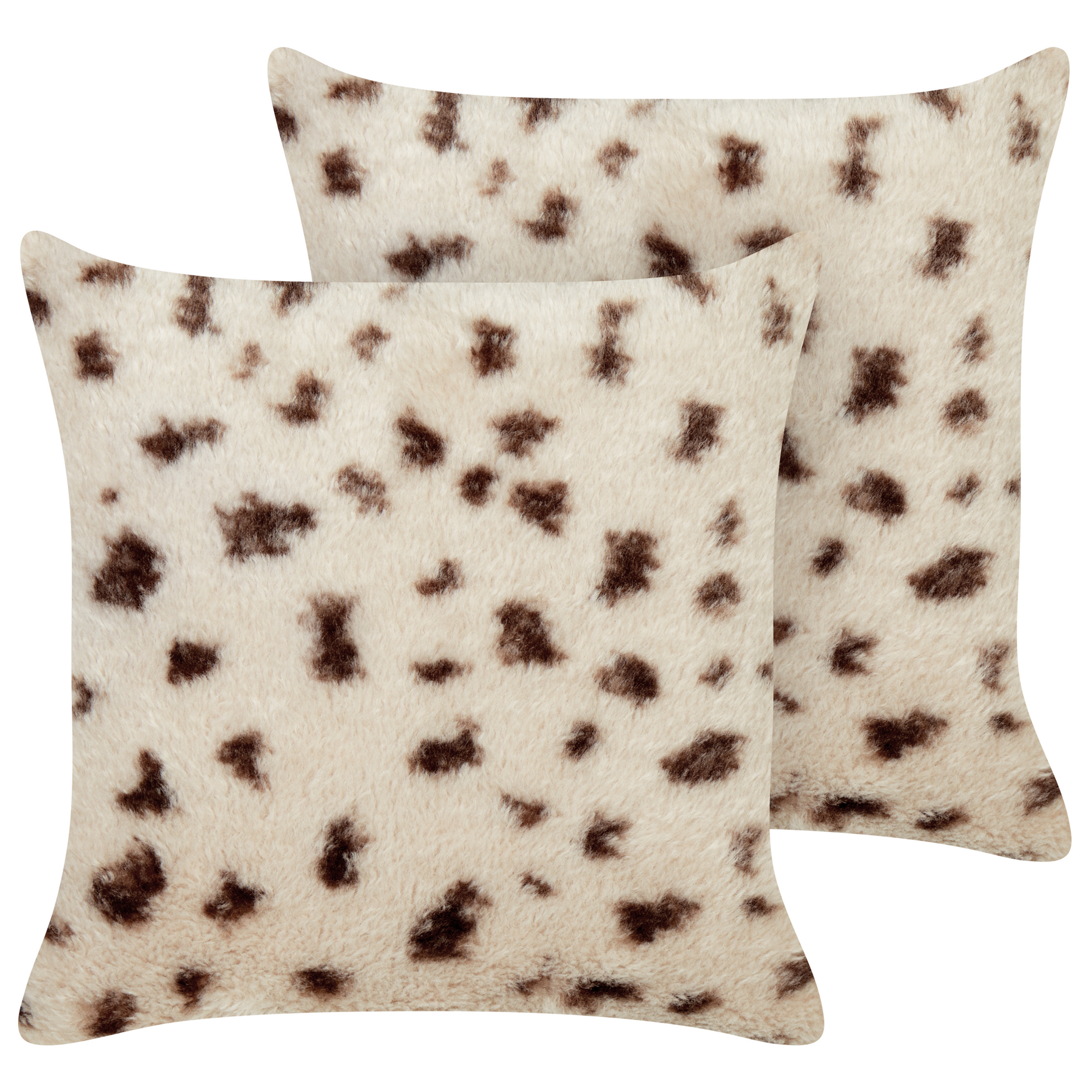 Koristetyynysetti 2 kpl KASRA 45 x 45 cm Keinoturkis Vaaleanbeige Abstrakti kuvio