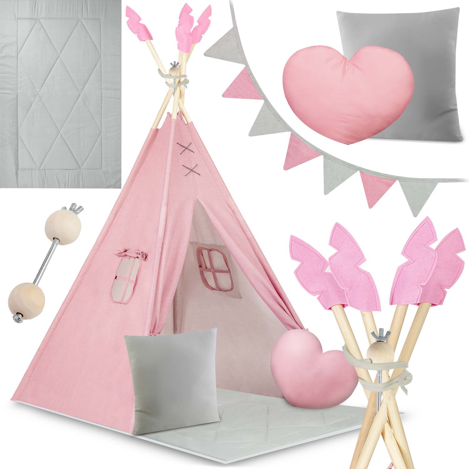 Nukido NK-406 lasten teepee-teltta - pinkki