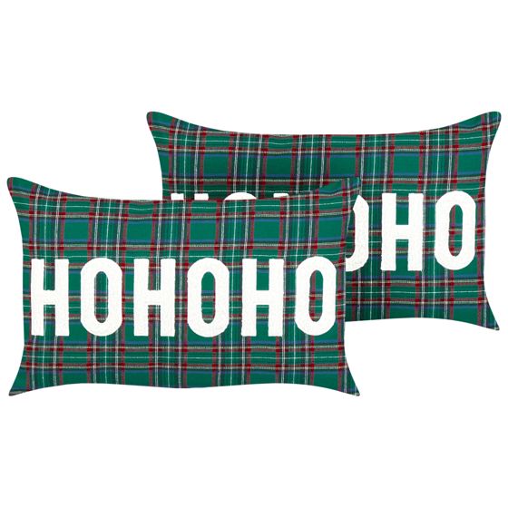 Koristetyynysetti 2 kpl JOYCANDY 30 x 50 cm Vihreä Joulukuvio